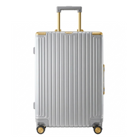 alumabags  GINZA 1-Piece 20-Inch Hard Shell Carry-On Suitcase with 360° Spinner Wheels, TSA Lock & Lightweight Design  GINZA