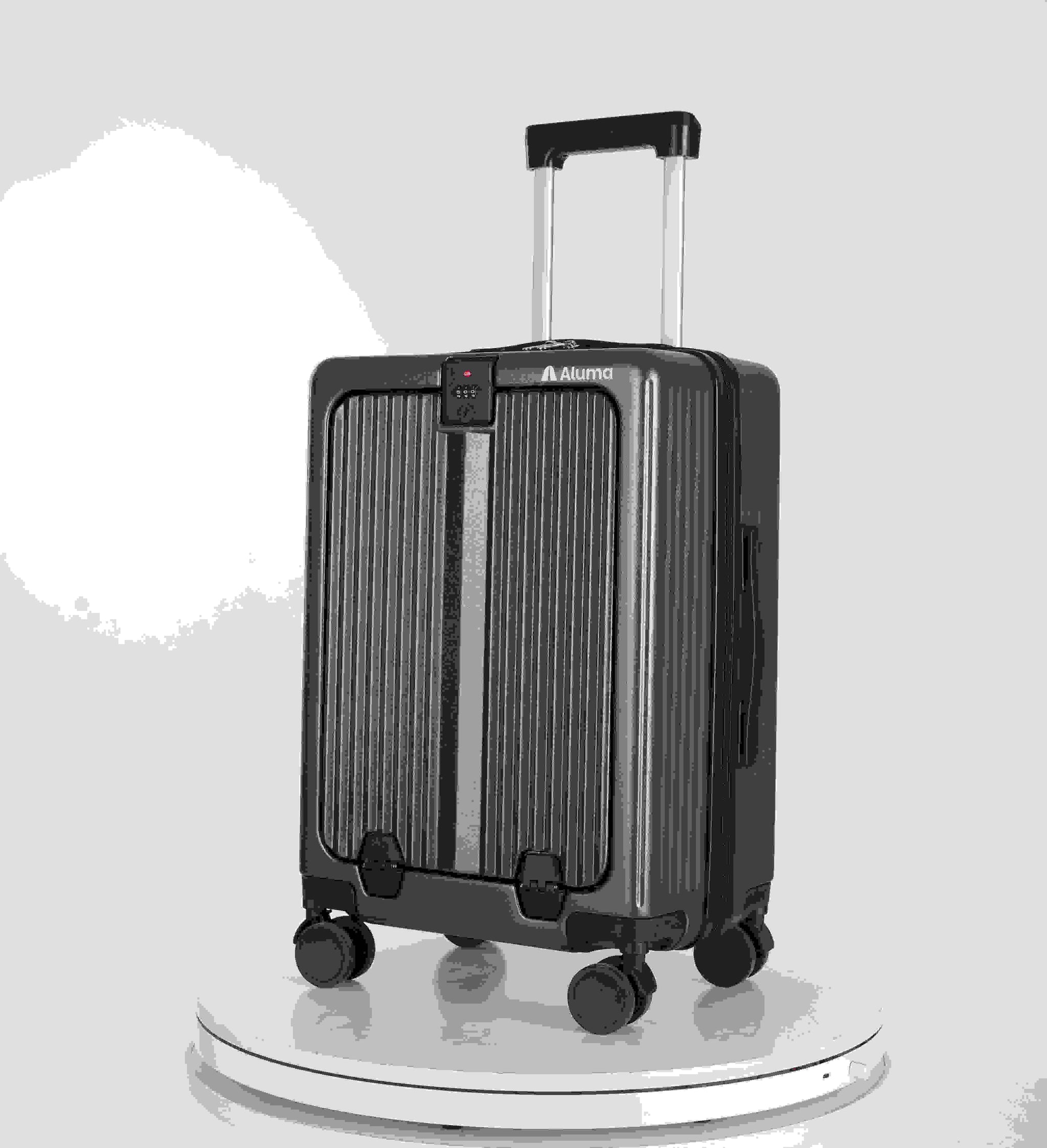 Aluma Solis Carry-On – Sleek Travel Luggage with Laptop Pocket, Phone Stand & 360° Wheels