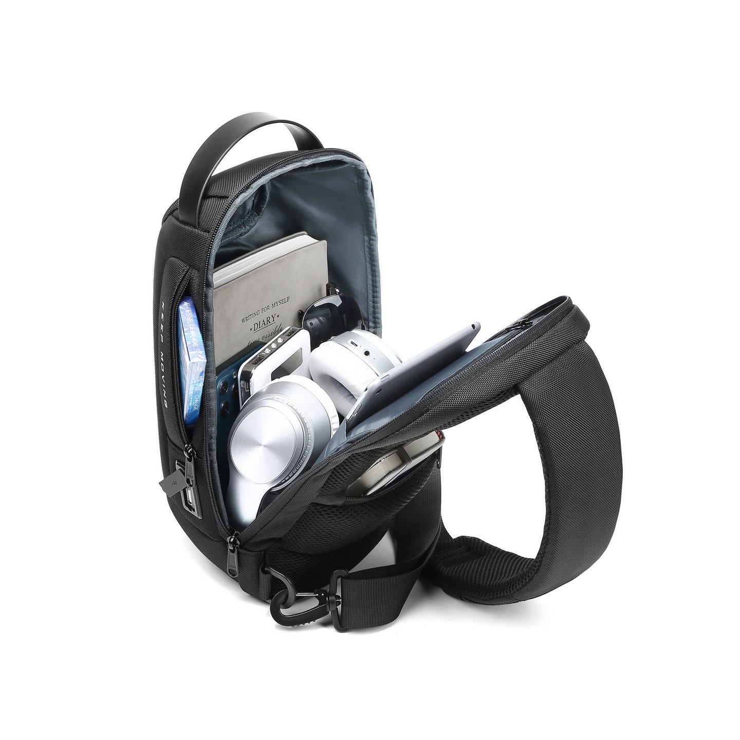 Aluma Bags -  Motion X Sling – Secure Tech Sling Bag with Password Lock & USB Charging Port