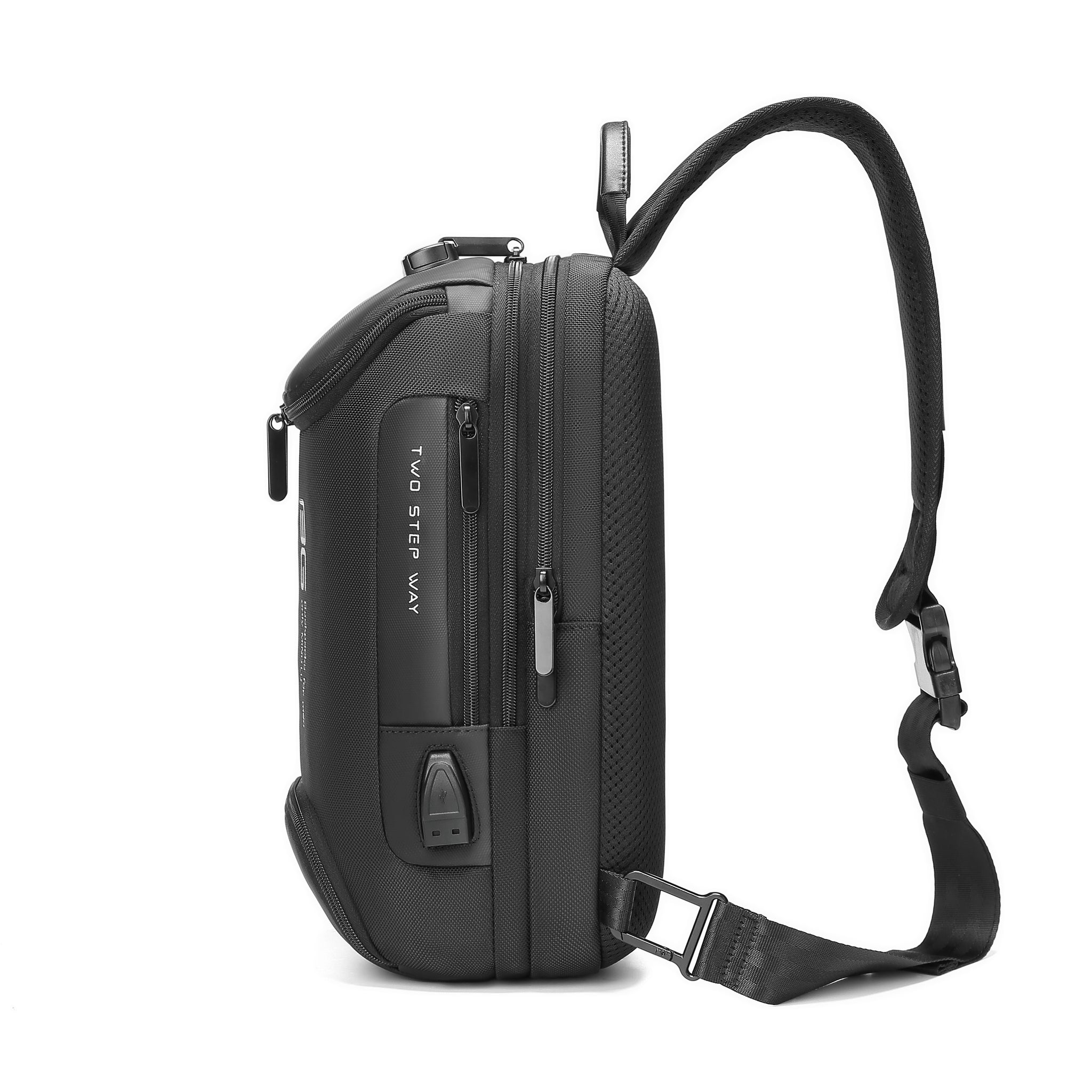 Aluma Bags - Titan Move Sling – Secure Travel Crossbody Bag with Password Lock & USB Charger Port