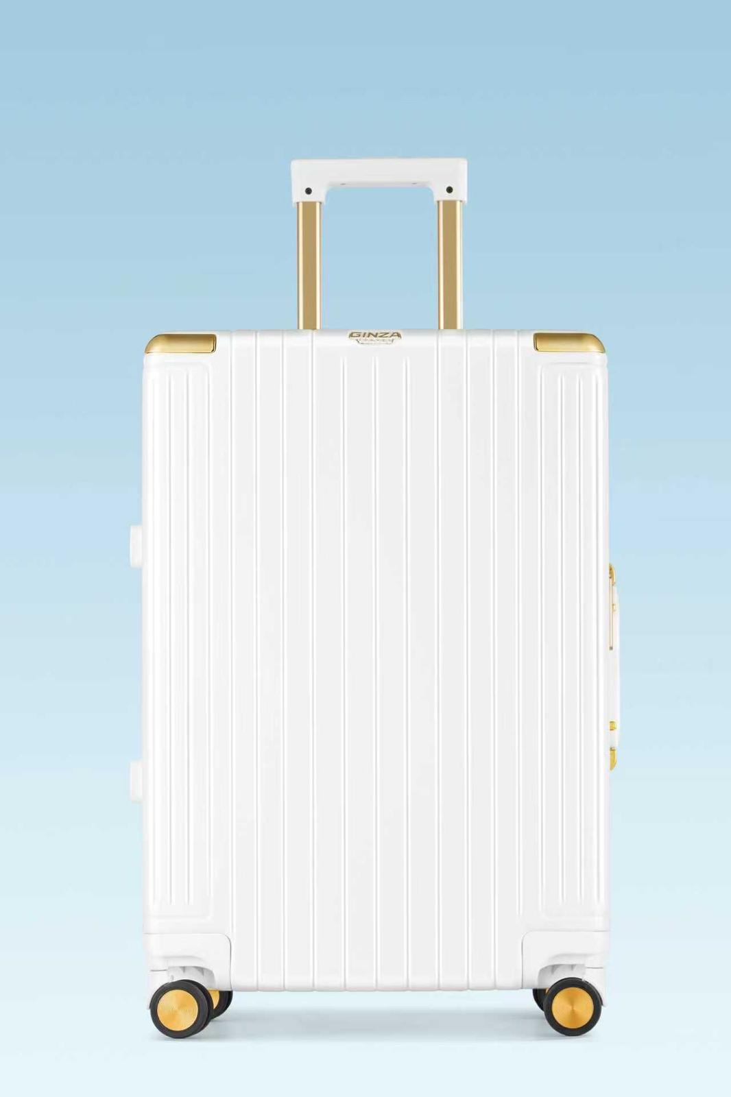alumabags  GINZA 1-Piece 20-Inch Hard Shell Carry-On Suitcase with 360° Spinner Wheels, TSA Lock & Lightweight Design  GINZA