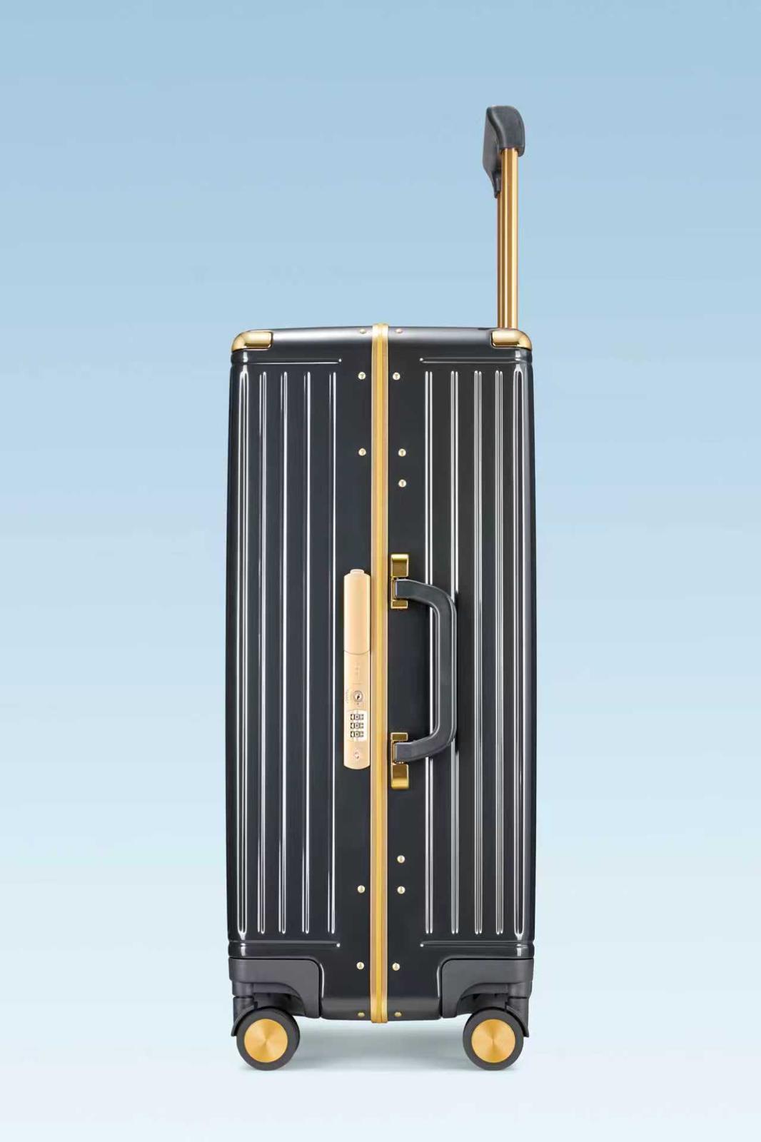 alumabags  GINZA 1-Piece 20-Inch Hard Shell Carry-On Suitcase with 360° Spinner Wheels, TSA Lock & Lightweight Design  GINZA
