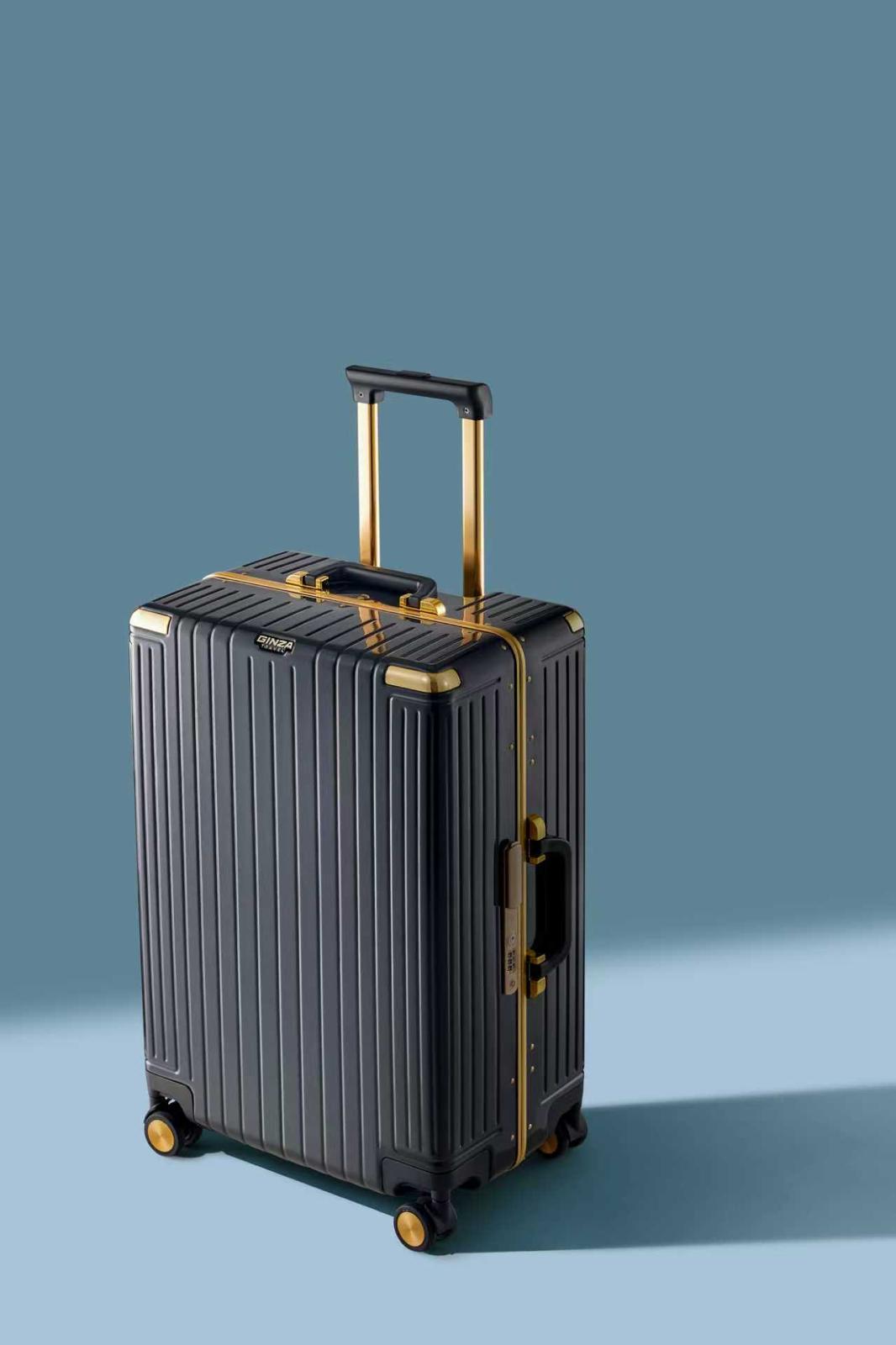 alumabags  GINZA 1-Piece 20-Inch Hard Shell Carry-On Suitcase with 360° Spinner Wheels, TSA Lock & Lightweight Design  GINZA